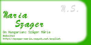 maria szager business card