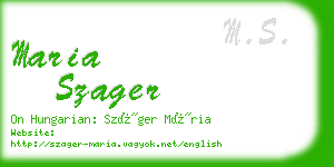 maria szager business card